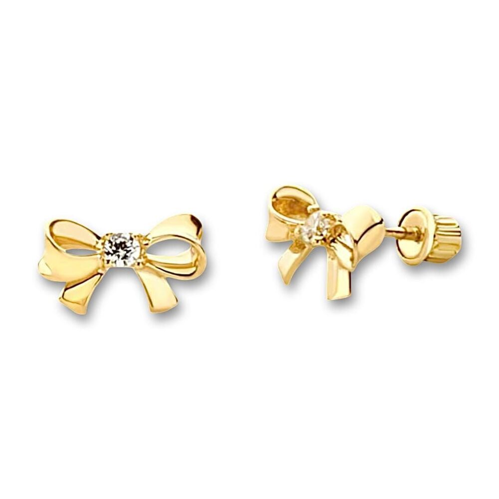 14K Yellow Gold Bowtie Stud Earrings | Dainty & Elegant By Tehrani Jewelry